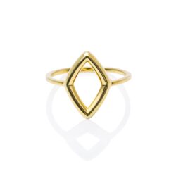 diamond-shape ring in ethical silver