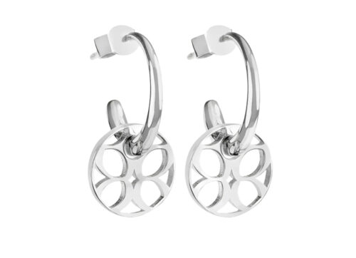 Signature Two-in-One Mini Disc Huggie Earrings in reclaimed Sterling Silver