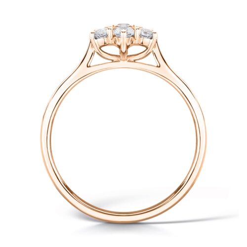 A beautiful cluster engagement ring with a round cut centre diamond, surrounded by 6 round cut diamonds. - Image 4