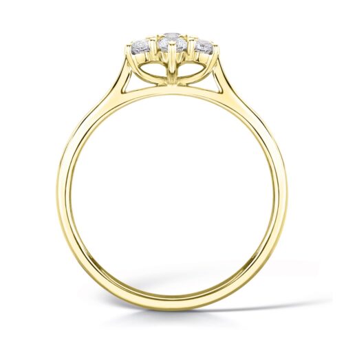 A beautiful cluster engagement ring with a round cut centre diamond, surrounded by 6 round cut diamonds. - Image 6