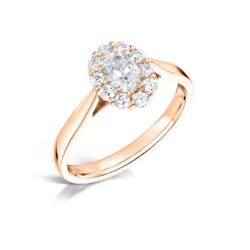 11 Stone Oval Diamond Halo Engagement Ring