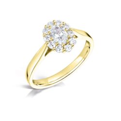 11 Stone Oval Diamond Halo Engagement Ring - Image 3
