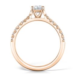 Valerio Solitaire Round Brilliant Engagement Ring With 14 Graduated Grain Set Diamonds On Shoulder - Image 6