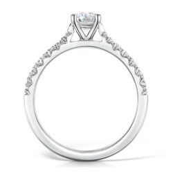 Valerio Solitaire Round Brilliant Engagement Ring With 14 Graduated Grain Set Diamonds On Shoulder - Image 2